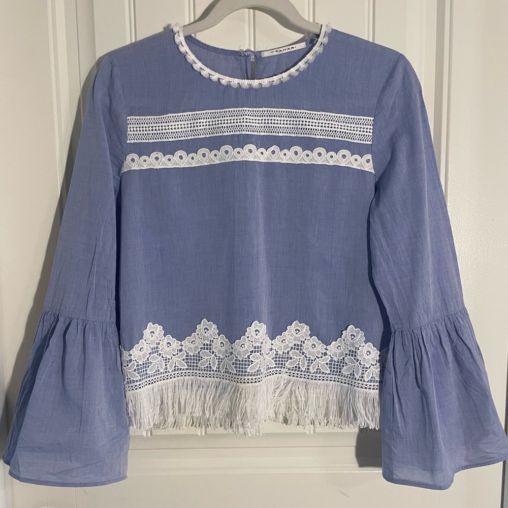 Long sleeve summer cotton blouse